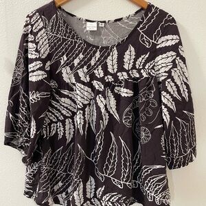 Women's Black and White Simply Sisters Print Top by Lola